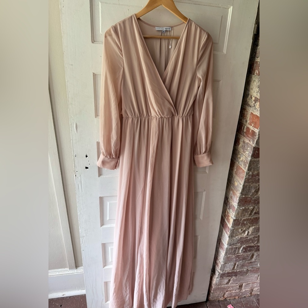 Baltic Born Blush Pink Long Sleeve Maxi Dress